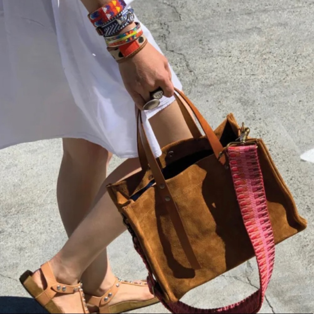 Parker Thatch suede leather small mimi tote